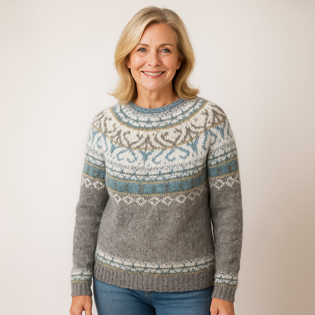 Pull Vagnbjörg™ à Col Vintage Gris