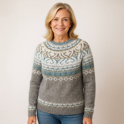 Pull Vagnbjörg™ à Col Vintage Gris