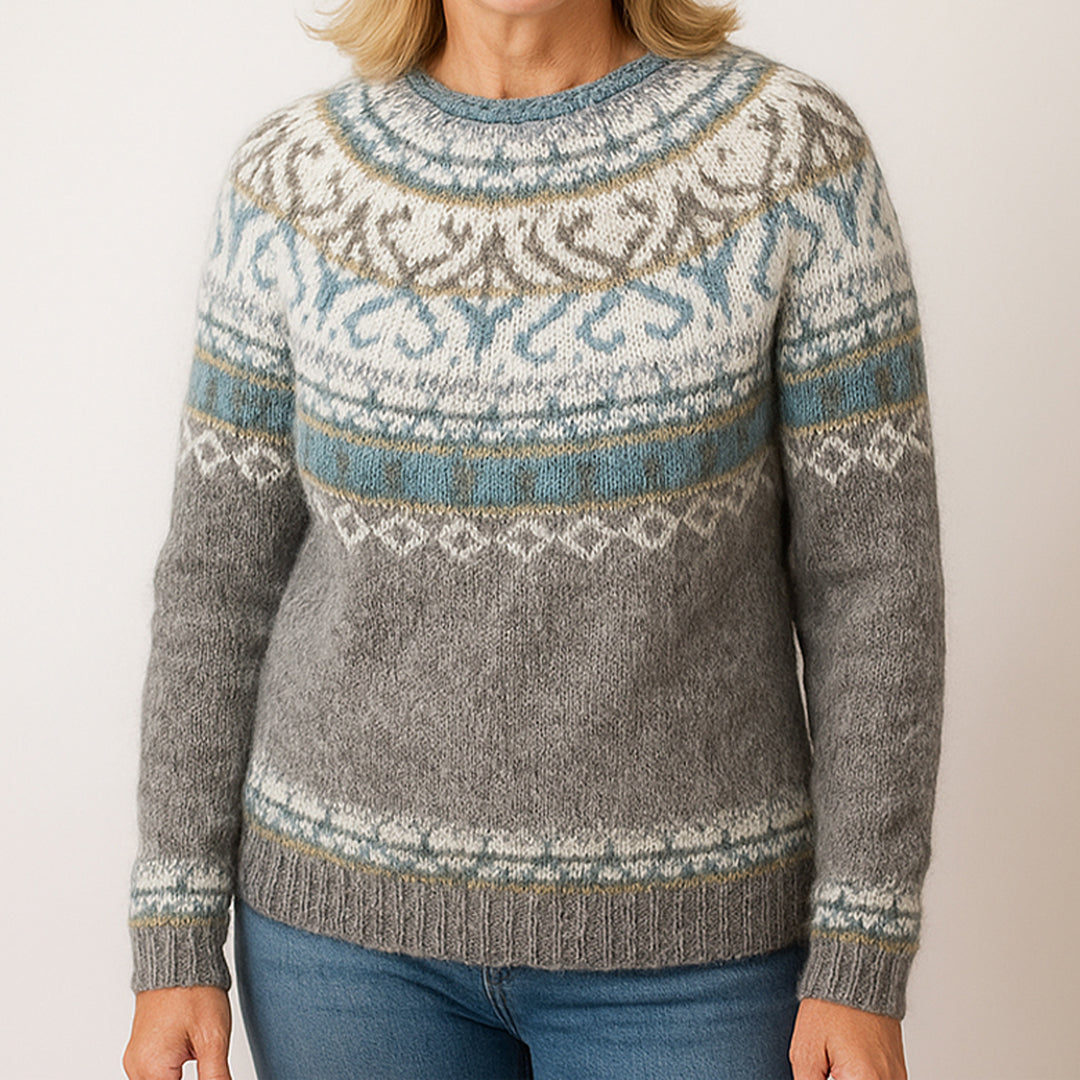 Pull Vagnbjörg™ à Col Vintage Gris