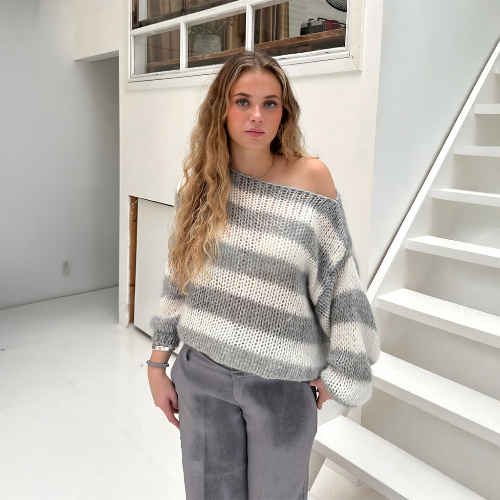 Pull Rayé Einara™ Gris