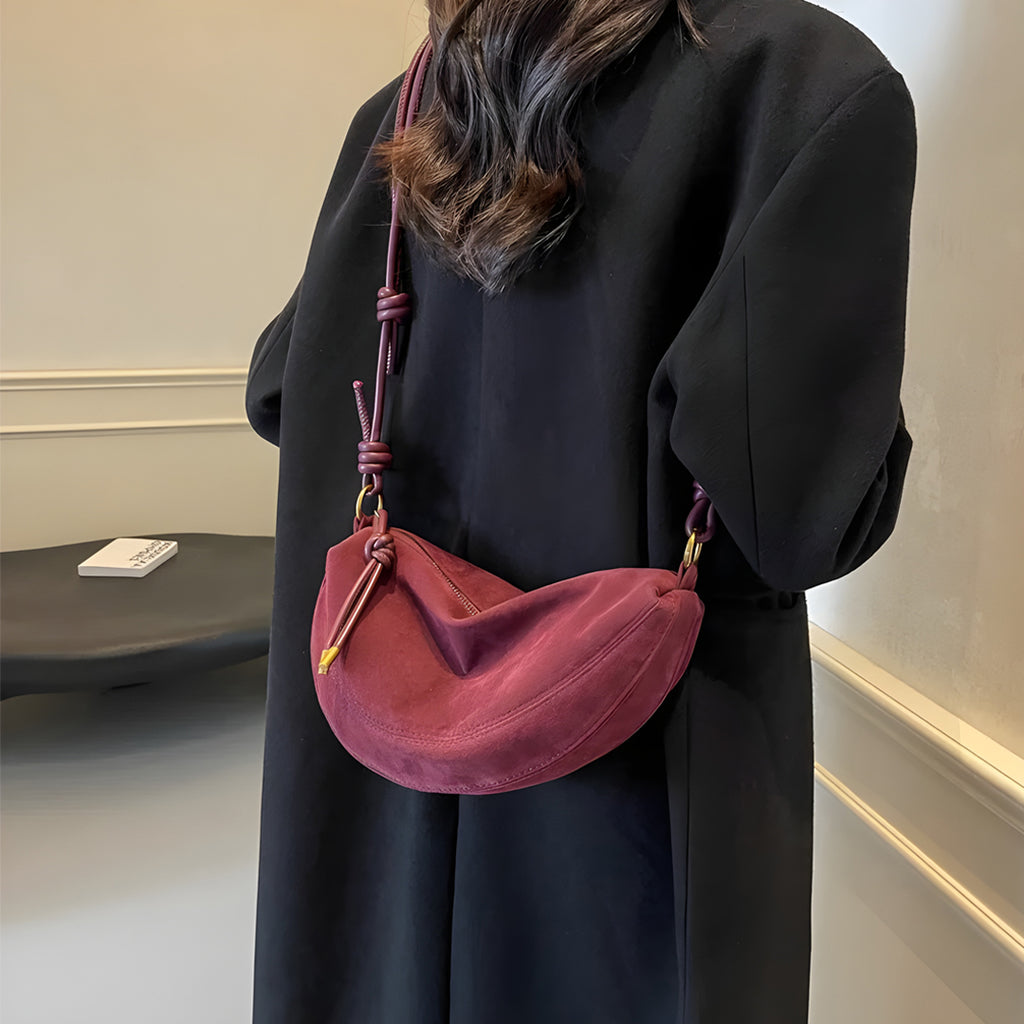 Sac à Épaule Alma™ Suédé Rouge Vin