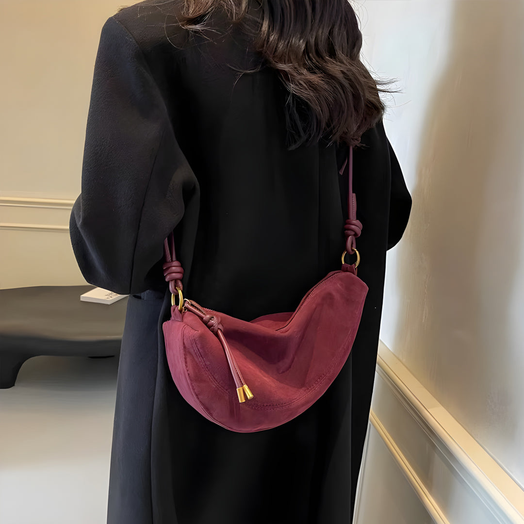 Sac à Épaule Alma™ Suédé Rouge Vin