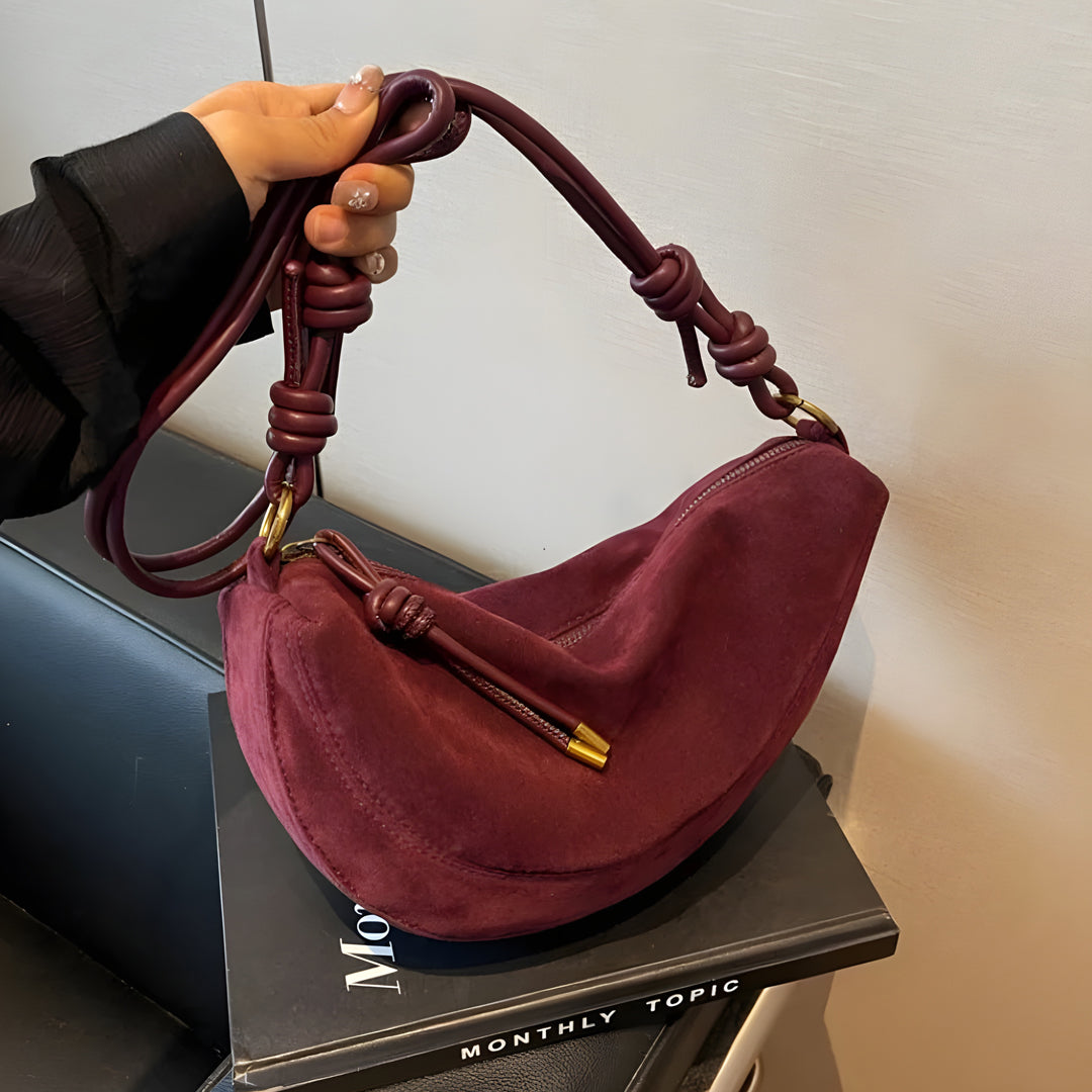 Sac à Épaule Alma™ Suédé Rouge Vin