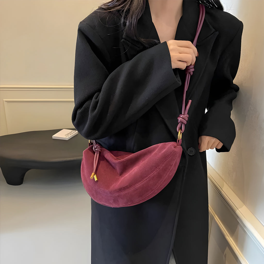 Sac à Épaule Alma™ Suédé Rouge Vin