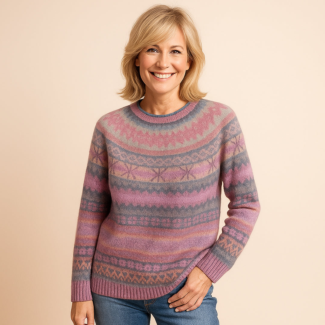 Pull Villa™ à Col Vintage Rose