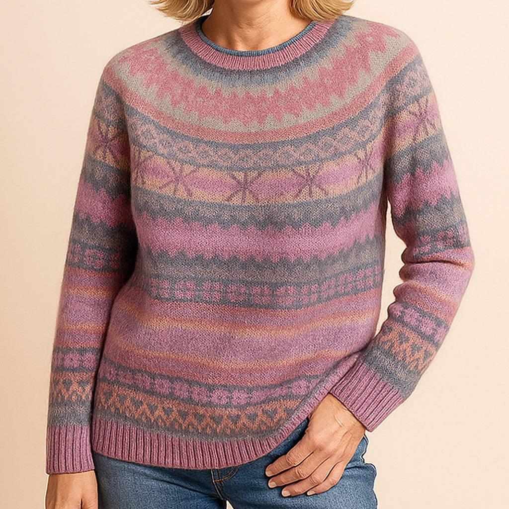 Pull Villa™ à Col Vintage Rose