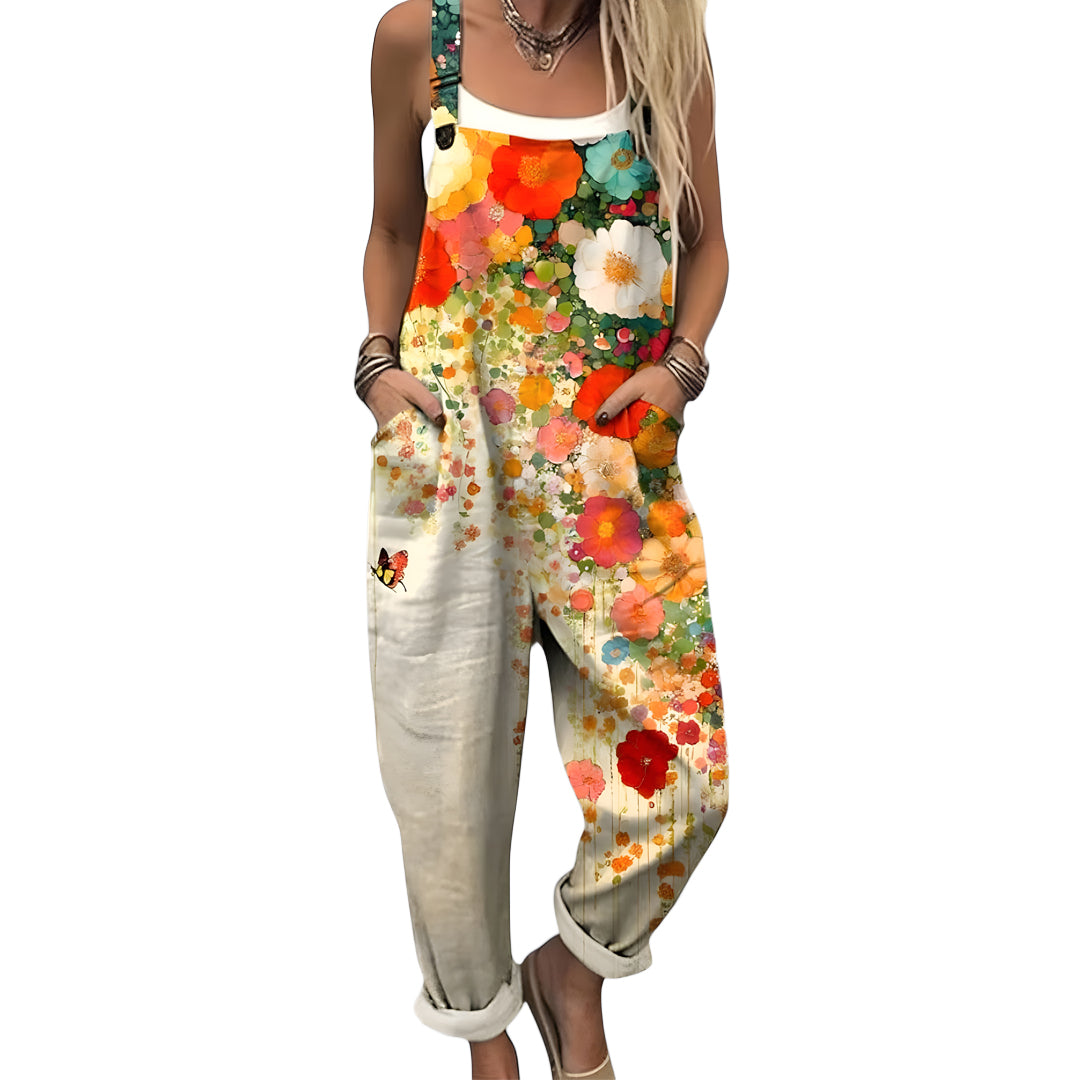 Combinaison Solveig™ Vintage Élégante à Fleurs
