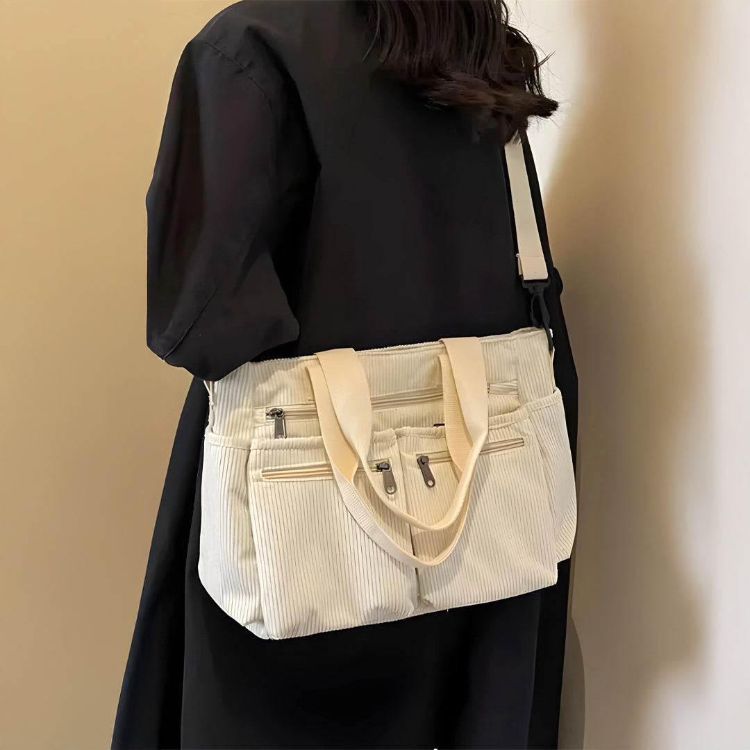 Sac à Épaule Astera™ Double Zip Blanc