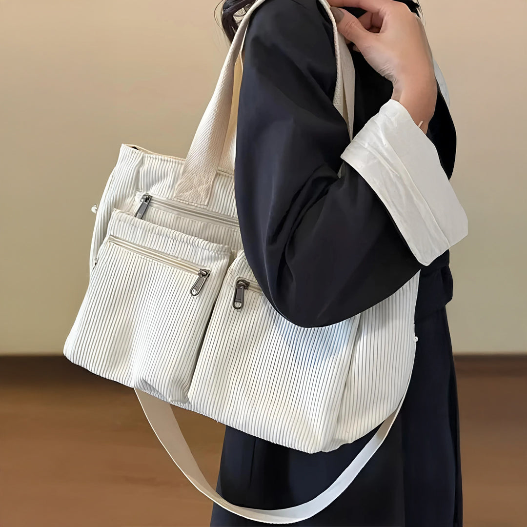 Sac à Épaule Astera™ Double Zip Blanc