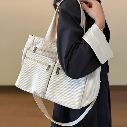 Sac à Épaule Astera™ Double Zip Blanc