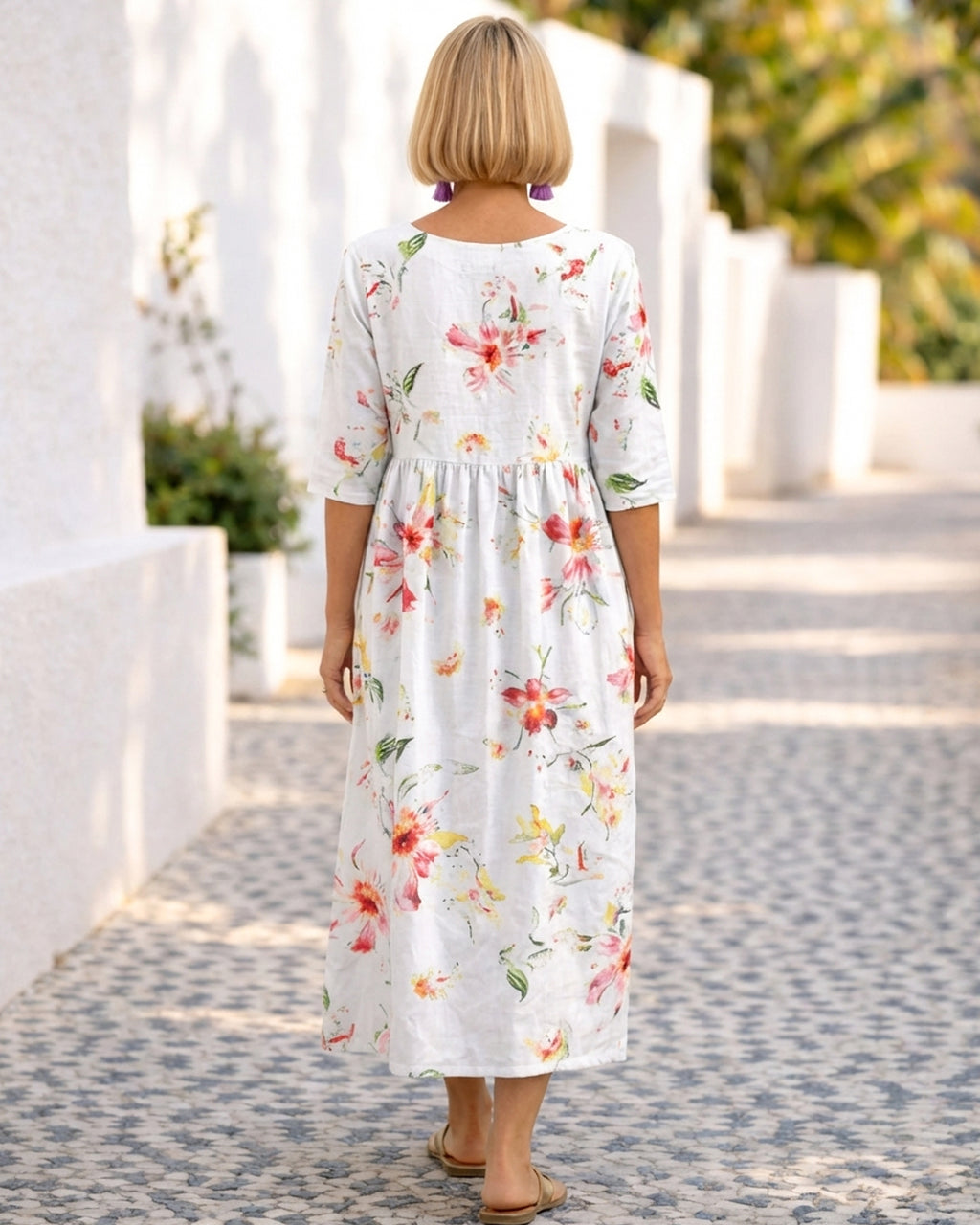 Robe fluide florale confortable – Éloïse