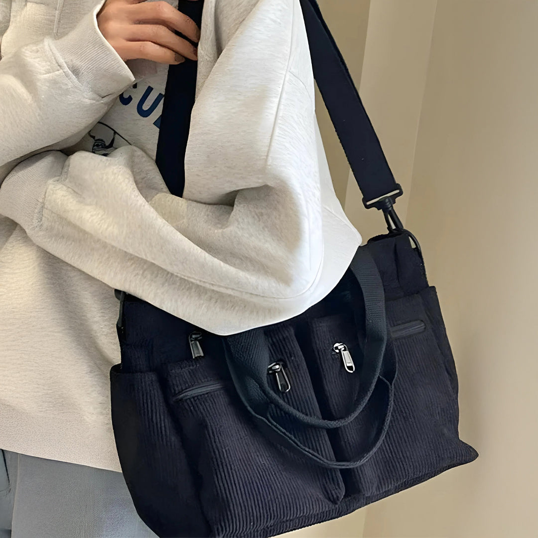 Sac à Épaule Astera™ Double Zip Noir