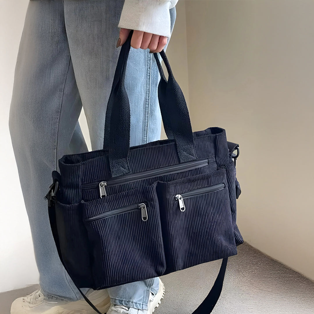 Sac à Épaule Astera™ Double Zip Noir