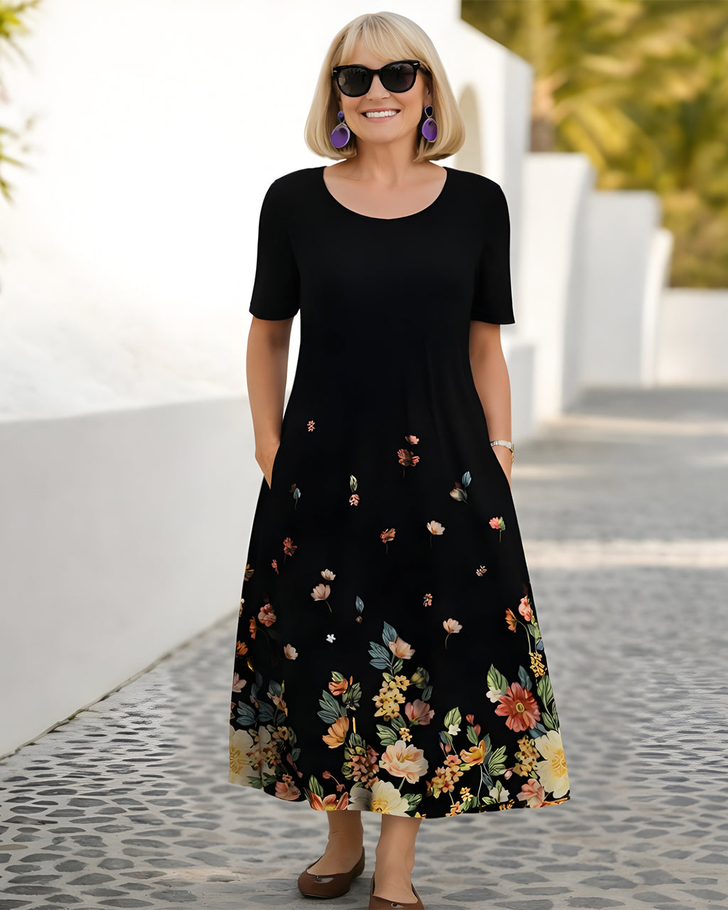 Robe élégante fluide confortable – Juline