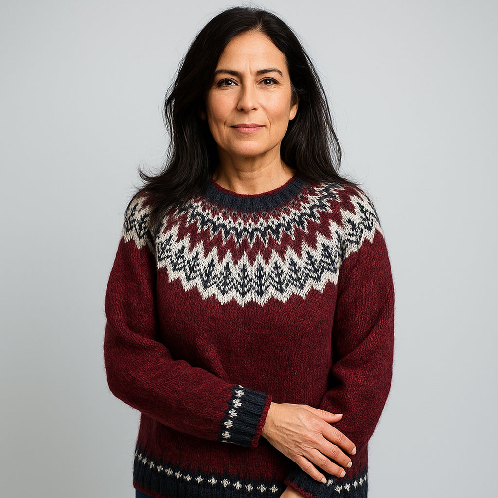 Pull Valva™ à Col Vintage Rouge